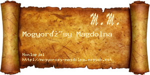 Mogyorósy Magdolna névjegykártya